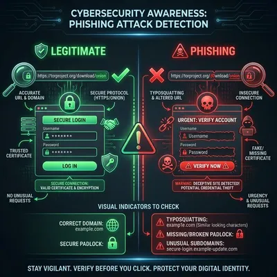 Guide to identifying phishing attacks and fake Nexus Market mirror links on the darknet