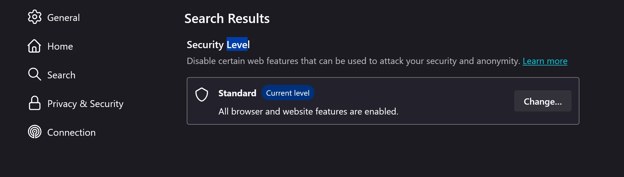Tor Browser security settings configuration for maximum privacy when accessing Nexus onion links